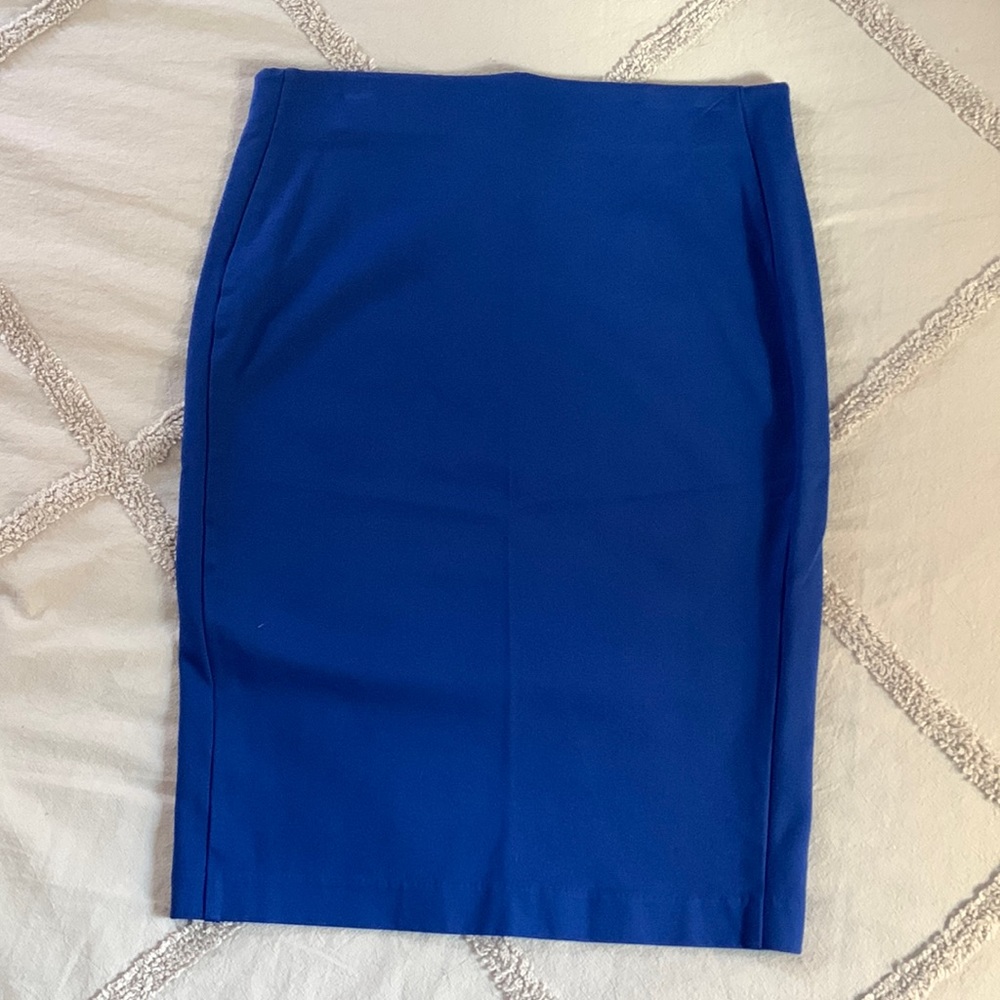 Blue pencil skirt